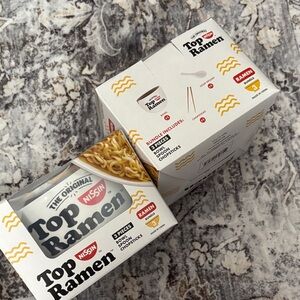 (2 sets!!) Nissin Top Ramen 3-Pack Instant Noodles bowls, chopsticks spoons NWT